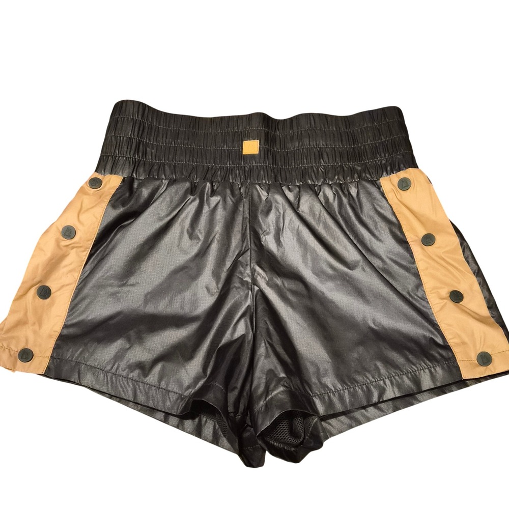 Magnlens Black Tan Snap Side Ripstop Athletic Shorts SMS Sample Small